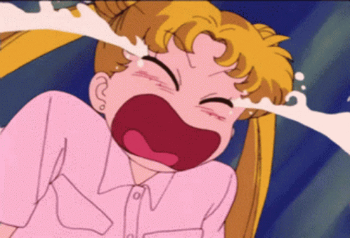 A Girl Is Crying With Tears Coming Out Of Her Eyes GIF