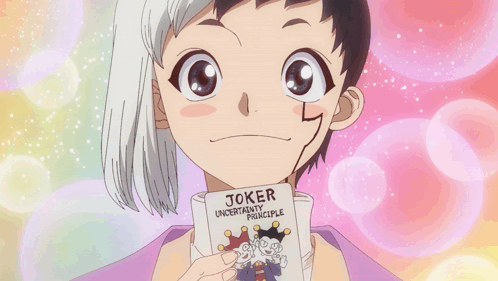 A Girl Is Holding A Card That Says Joker GIF