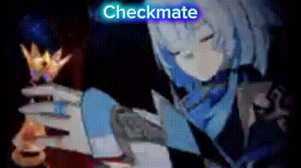 A Girl Is Holding A Chess Piece In Her Hand And Playing Chess . GIF