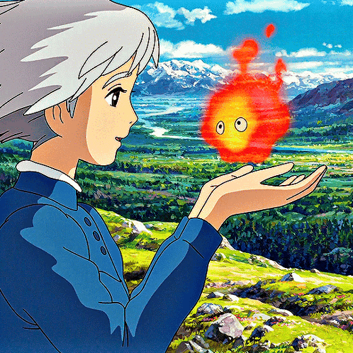 Girl Holding Fireball GIF