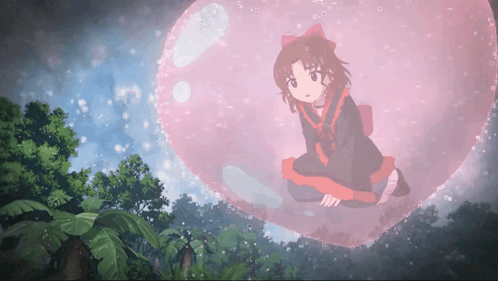 Girl Sitting Inside Pink Heart GIF
