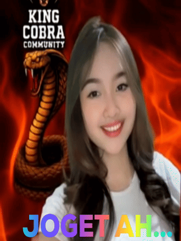 A Girl Is Smiling In Front Of A King Cobra Community Poster GIF