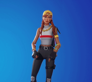 A Girl Is Standing In Front Of A Blue Background With A Neon Square Around Her Face GIF