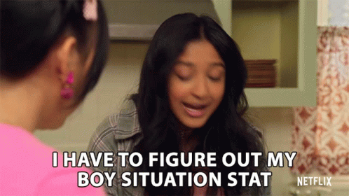 A Girl Is Talking To Another Girl And Says I Have To Figure Out My Boy Situation Stat Netflix GIF