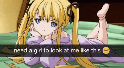A Girl Laying On A Bed With The Words Need A Girl To Look At Me Like This On The Bottom GIF