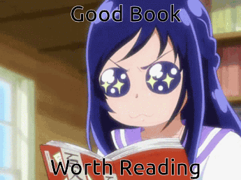 A Girl Reading A Book That Says Good Book Worth Reading On The Bottom GIF