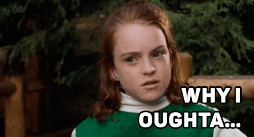A Girl Says Why I Oughta In A Green Shirt GIF