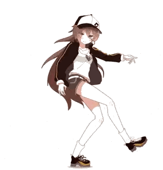 a girl wearing a baseball cap and shorts is dancing on a white background