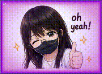 A Girl Wearing A Mask Is Giving A Thumbs Up . GIF