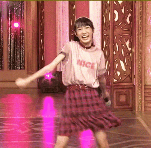 A Girl Wearing A Pink Shirt That Says Nice GIF