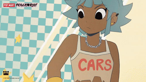 A Girl Wearing A Shirt That Says Cars On It GIF