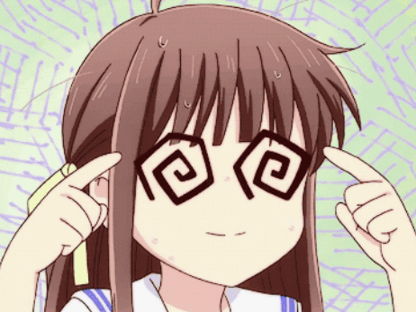 A Girl Wearing Glasses With A Circle In The Middle Of Her Eyes GIF
