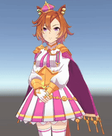 A Girl With A Crown On Her Head Is Wearing A Pink And White Dress And Knee High Socks GIF