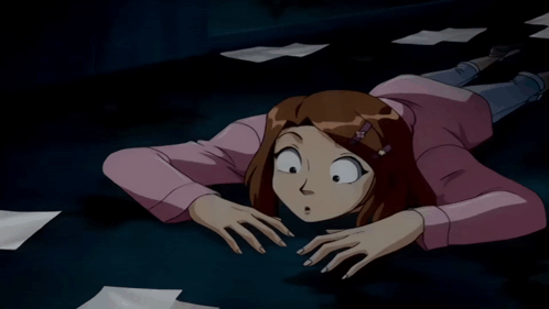 A Girl With A Flower In Her Hair Is Making A Surprised Face GIF