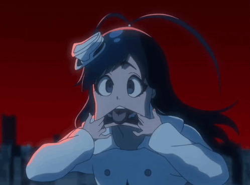 A Girl With A Hat On Her Head Is Making A Face GIF