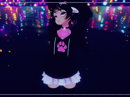 A Girl With A Paw Print On Her Shirt GIF