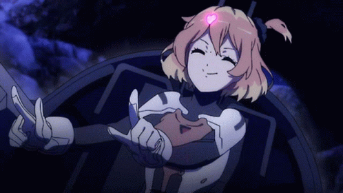 A Girl With A Pink Heart On Her Head Is Giving A Thumbs Up GIF