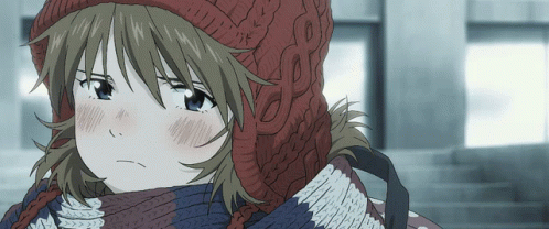 Girl With Scarf And Hat GIF