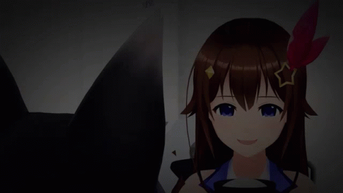 A Girl With A Star On Her Head Is Smiling GIF