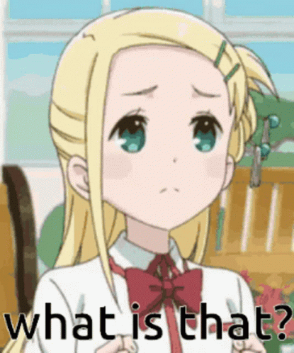 A Girl With Blonde Hair And A Red Bow Tie Is Asking What Is That ? GIF