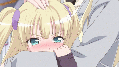 A Girl With Blonde Hair And Blue Eyes Is Being Held By A Woman GIF