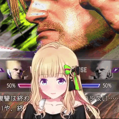 A Girl With Blonde Hair Is Smiling In Front Of A Man With A Beard In A Video Game GIF