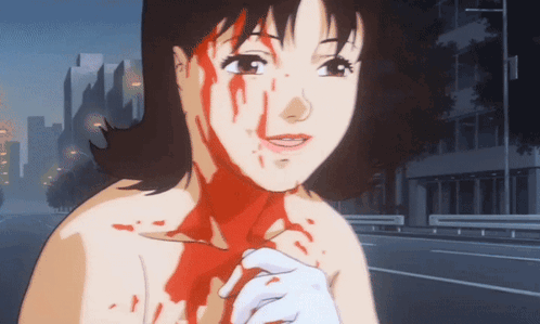 A Girl With Blood Coming Out Of Her Face GIF