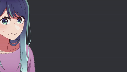A Girl With Blue Hair And A Purple Sweater Says Literally Me GIF