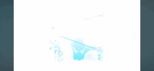 A Girl With Blue Hair And A White Dress Is Standing In The Water GIF