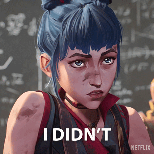 A Girl With Blue Hair Says I Didn 'T GIF