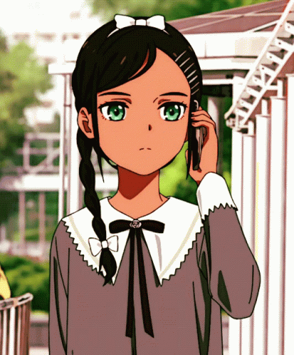A Girl With Braids Is Talking On A Cellphone GIF