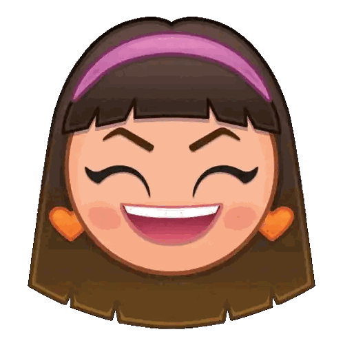 a girl with brown hair and a purple headband is smiling