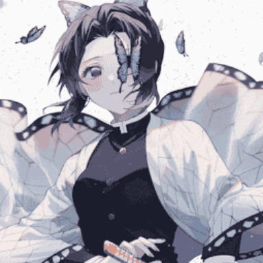 A Girl With Butterfly Wings Is Holding A Sword . GIF