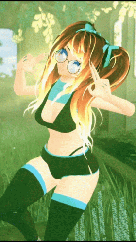 A Girl With Glasses And A Blue Bow On Her Hair Giving The Middle Finger GIF