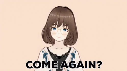 A Girl With Glasses Is Smiling And Says Come Again ? GIF