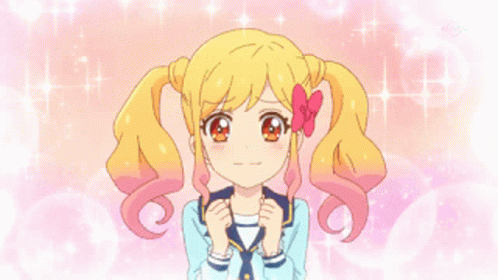 A Girl With Heart Shaped Eyes Is Smiling GIF