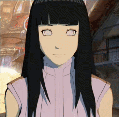 A Girl With Long Black Hair Is Wearing A Purple Vest GIF