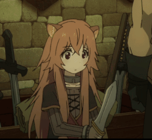 A Girl With Long Hair Is Holding A Large Sword GIF