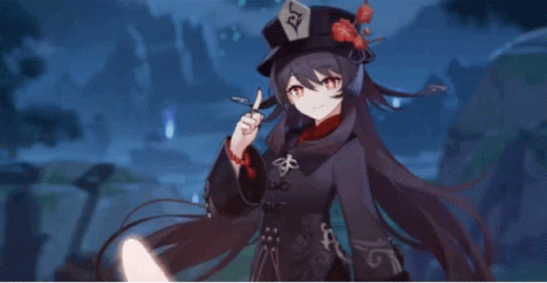 A Girl With Long Hair Is Standing Next To A Ghost With A Red Mouth GIF