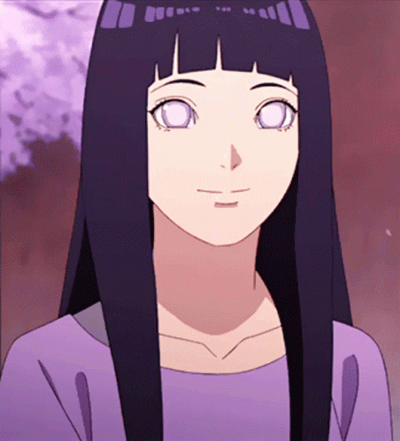 A Girl With Long Purple Hair And White Eyes GIF