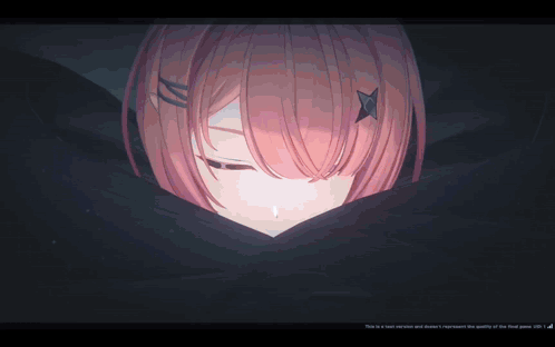 A Girl With Pink Hair And A Star In Her Hair GIF