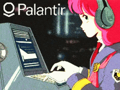 A Girl With Pink Hair And Headphones Is Typing On A Computer Keyboard GIF