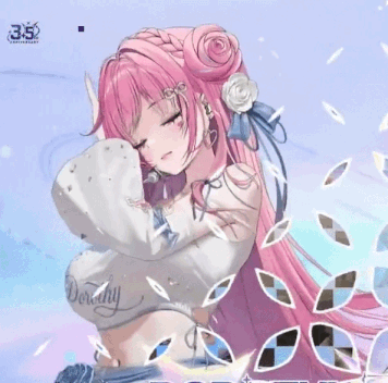 A Girl With Pink Hair And The Word Dorothy On Her Shirt GIF