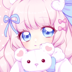 A Girl With Pink Hair Is Holding A Teddy Bear GIF