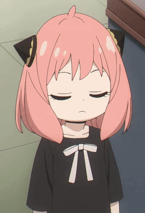 A Girl With Pink Hair Is Wearing A Black Shirt With A White Bow On It GIF