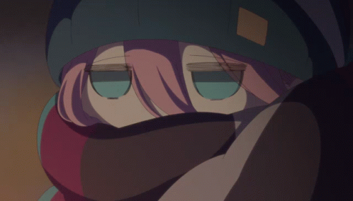 A Girl With Pink Hair Is Wearing A Blue Hat GIF