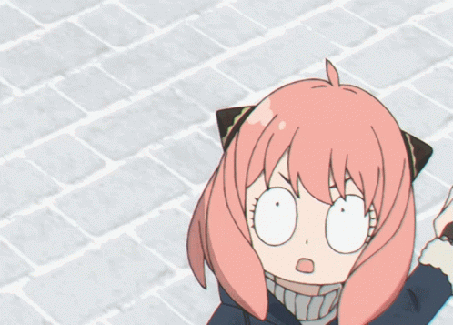 A Girl With Pink Hair Making A Surprised Face While A Person Holds Her Hand GIF