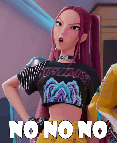 a girl with purple hair is wearing a shirt that says " never miss " on it