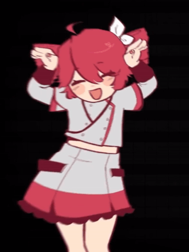 Girl With Red Hair And White Bow GIF