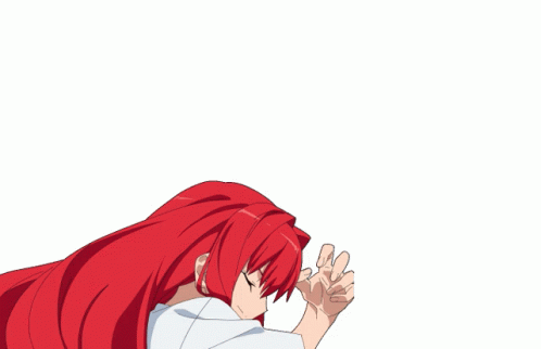 A Girl With Red Hair Has A White Shirt On And A Blue Eye GIF